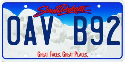 SD license plate 0AVB92