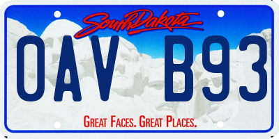 SD license plate 0AVB93