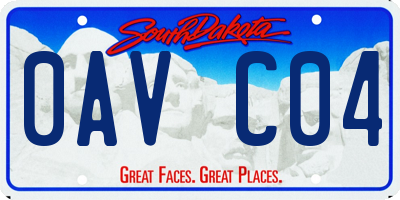 SD license plate 0AVC04