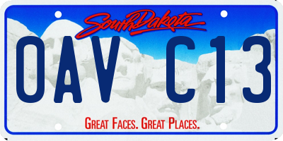 SD license plate 0AVC13