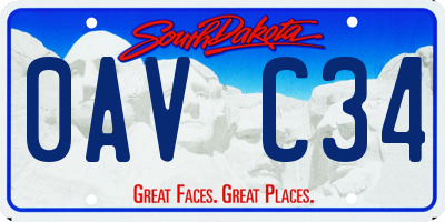 SD license plate 0AVC34