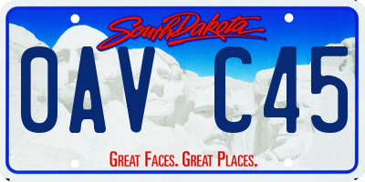 SD license plate 0AVC45