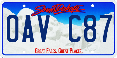 SD license plate 0AVC87