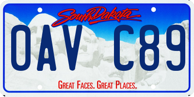 SD license plate 0AVC89