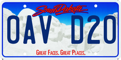 SD license plate 0AVD20