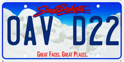 SD license plate 0AVD22