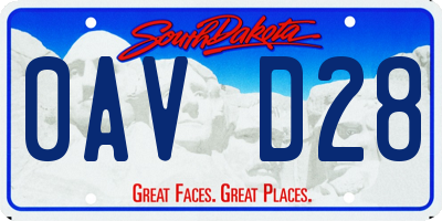 SD license plate 0AVD28