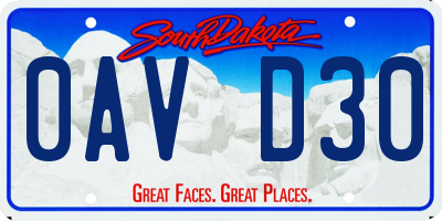 SD license plate 0AVD30