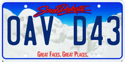 SD license plate 0AVD43