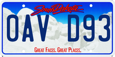SD license plate 0AVD93