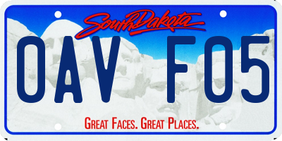 SD license plate 0AVF05