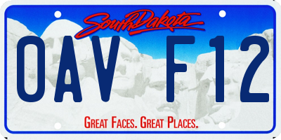 SD license plate 0AVF12