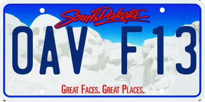SD license plate 0AVF13