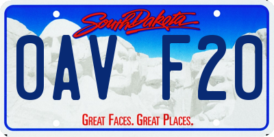 SD license plate 0AVF20