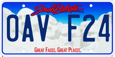 SD license plate 0AVF24