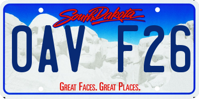SD license plate 0AVF26