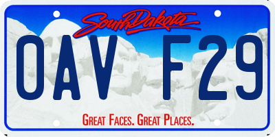 SD license plate 0AVF29