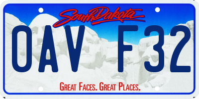 SD license plate 0AVF32