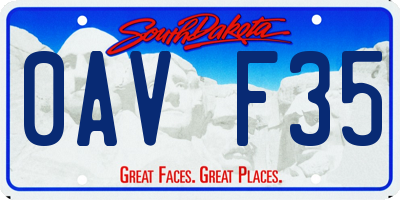 SD license plate 0AVF35