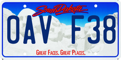 SD license plate 0AVF38