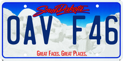 SD license plate 0AVF46