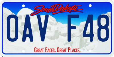 SD license plate 0AVF48