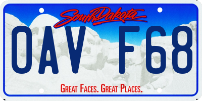 SD license plate 0AVF68