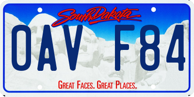 SD license plate 0AVF84