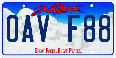 SD license plate 0AVF88