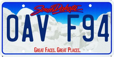 SD license plate 0AVF94