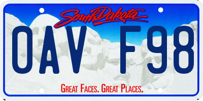 SD license plate 0AVF98