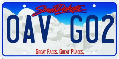 SD license plate 0AVG02