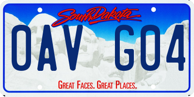 SD license plate 0AVG04