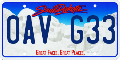 SD license plate 0AVG33