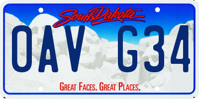 SD license plate 0AVG34