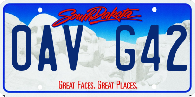 SD license plate 0AVG42