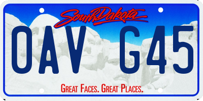 SD license plate 0AVG45