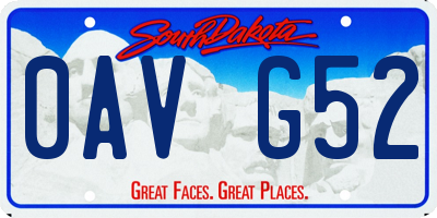 SD license plate 0AVG52