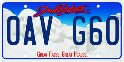 SD license plate 0AVG60