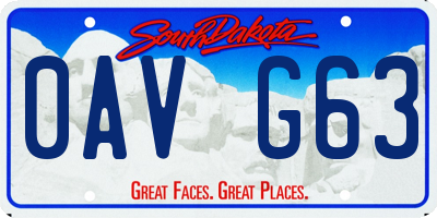 SD license plate 0AVG63