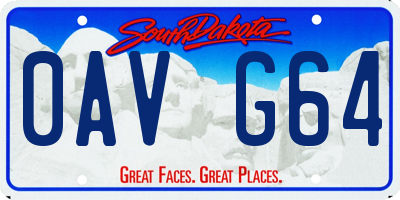 SD license plate 0AVG64