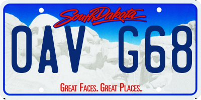 SD license plate 0AVG68