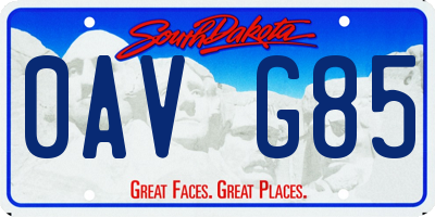 SD license plate 0AVG85