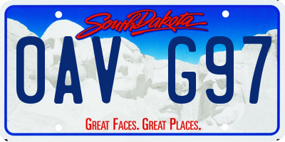 SD license plate 0AVG97