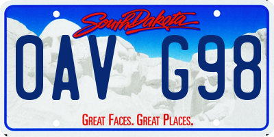 SD license plate 0AVG98