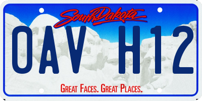SD license plate 0AVH12