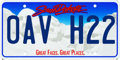 SD license plate 0AVH22