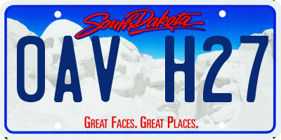 SD license plate 0AVH27