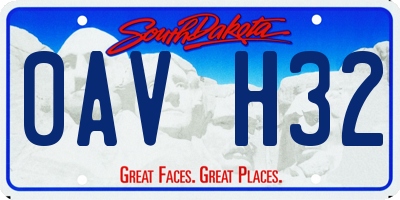SD license plate 0AVH32