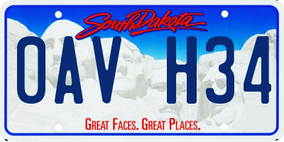 SD license plate 0AVH34